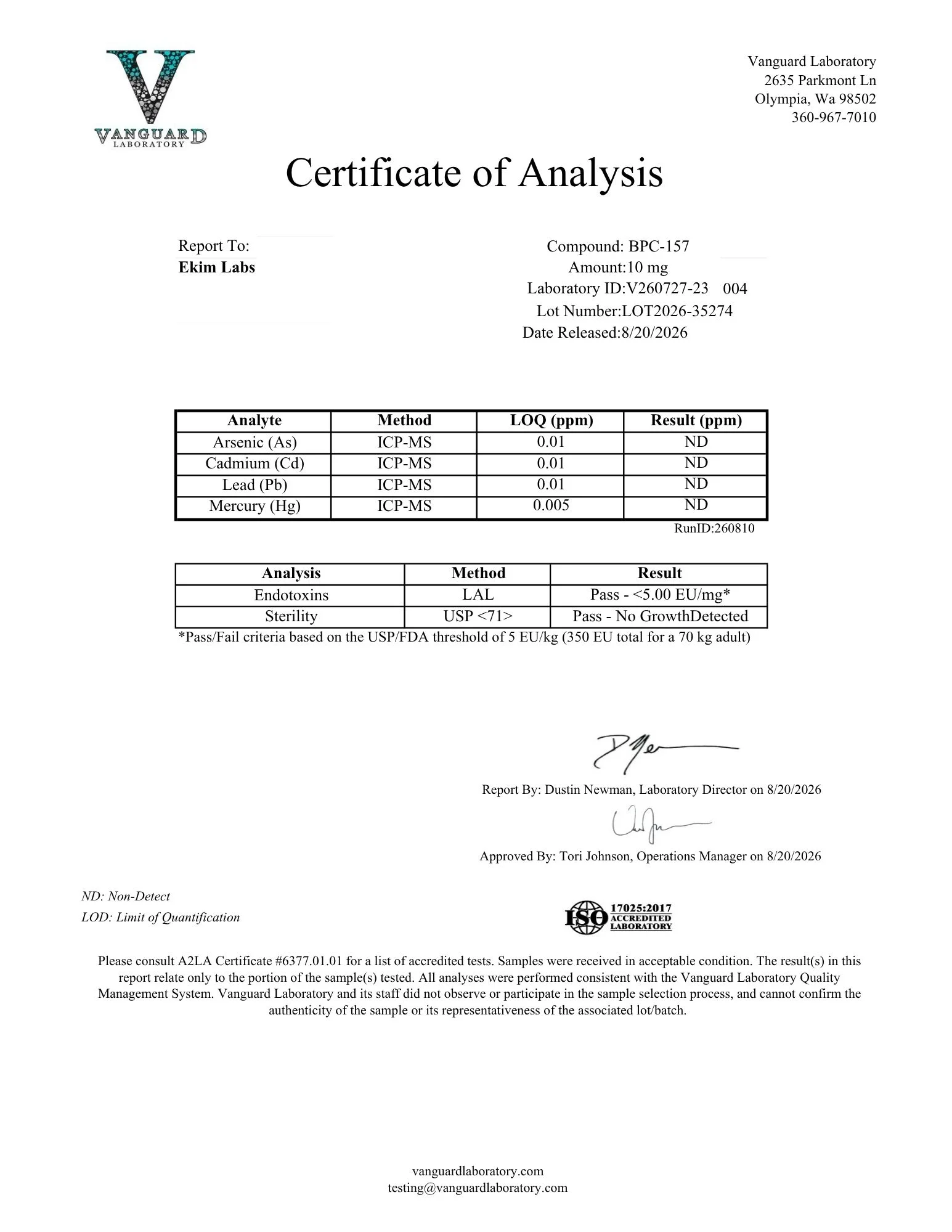 EKIM BPC-157 10 mg product